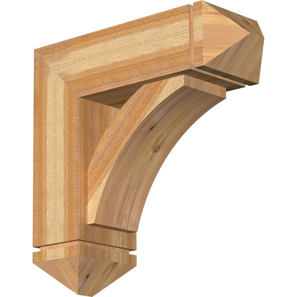 Ekena Millwork Thorton Arts and Crafts Rough Sawn Bracket w/ Offset Brace, Western Red Cedar, 8"W x 24"D x 24"H BKT0806X24X24THR03RWR - main